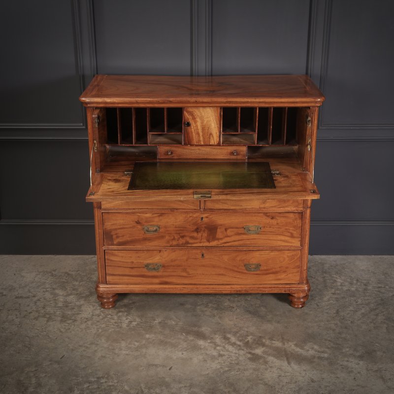 Victorian Camphor Wood Military Campaign Secretaire Chest - Image 6