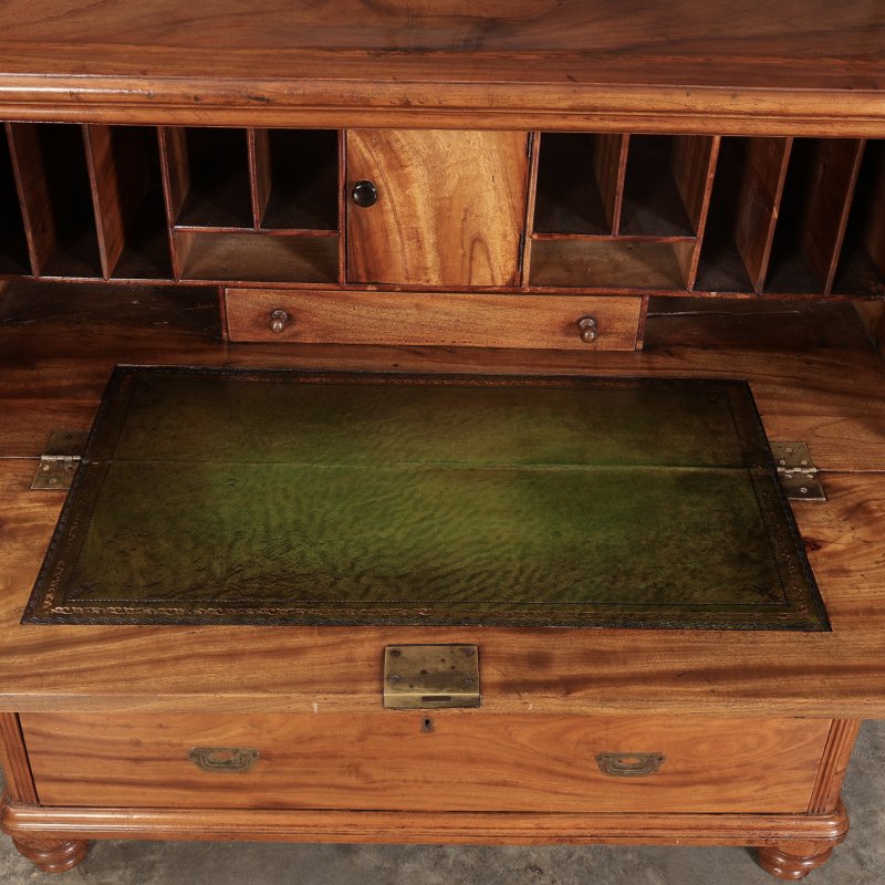 Victorian Camphor Wood Military Campaign Secretaire Chest - Image 9