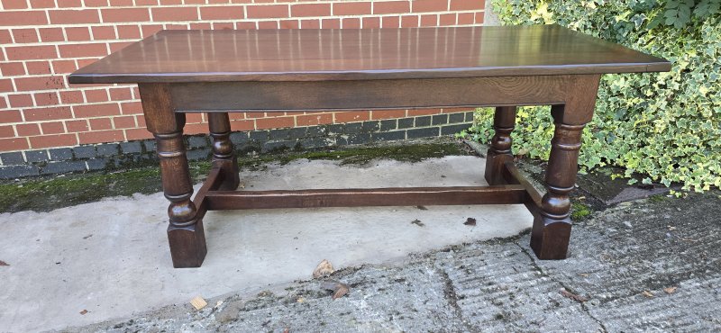 Super Oak Plank Farmhouse Kiitchen Refrectory Dining Table - Image 2