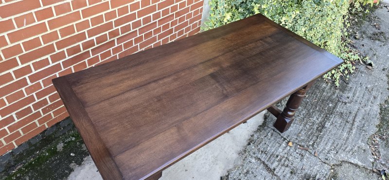 Super Oak Plank Farmhouse Kiitchen Refrectory Dining Table - Image 5