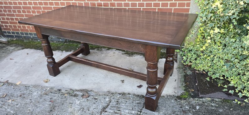 Super Oak Plank Farmhouse Kiitchen Refrectory Dining Table - Image 16