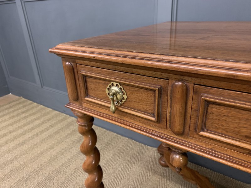 Walnut Barley Twist 3 Drawer Side Table - Image 5