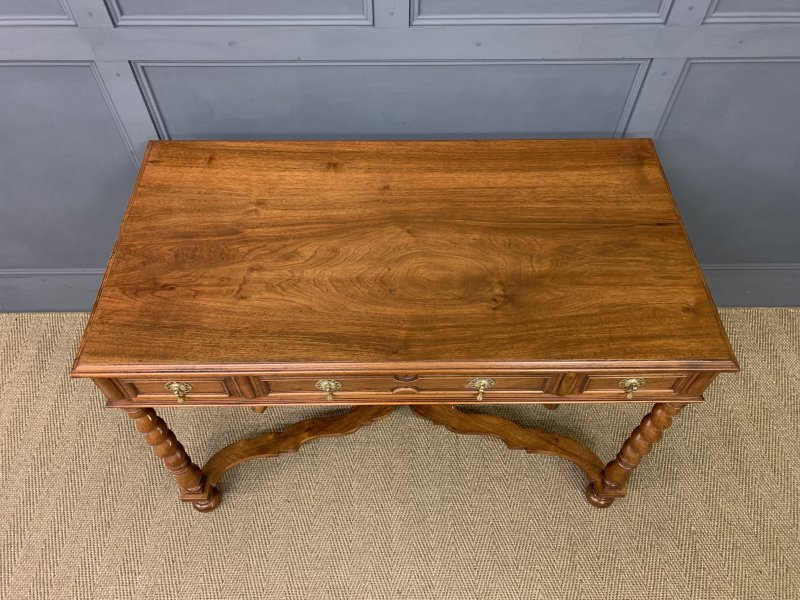 Walnut Barley Twist 3 Drawer Side Table - Image 19