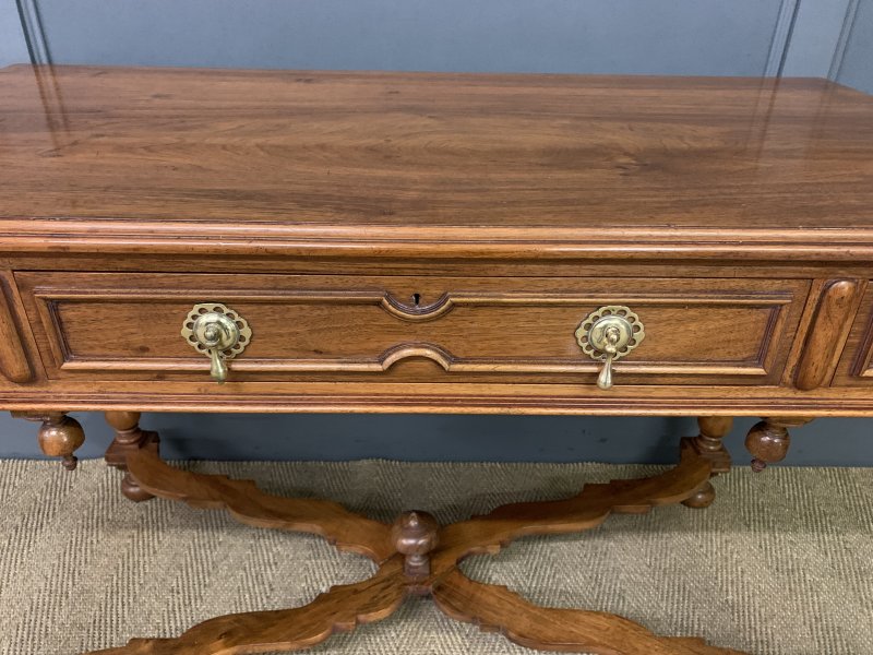 Walnut Barley Twist 3 Drawer Side Table - Image 9