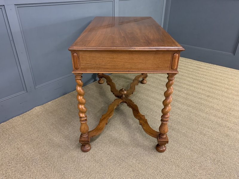 Walnut Barley Twist 3 Drawer Side Table - Image 10