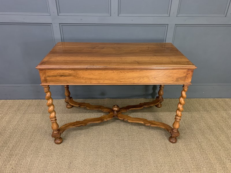 Walnut Barley Twist 3 Drawer Side Table - Image 4