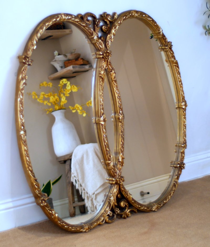 Regency Style Double Oval Statement Mirror