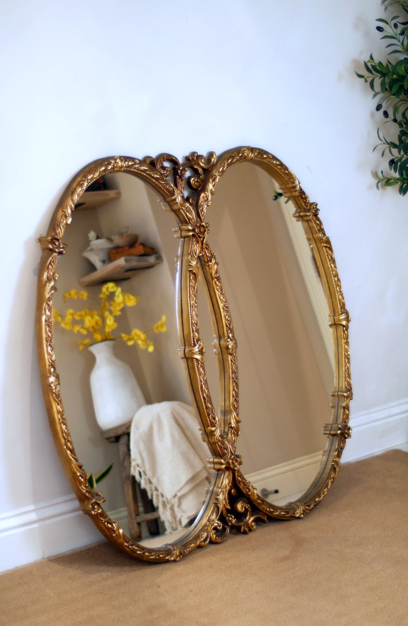 Regency Style Double Oval Statement Mirror - Image 2