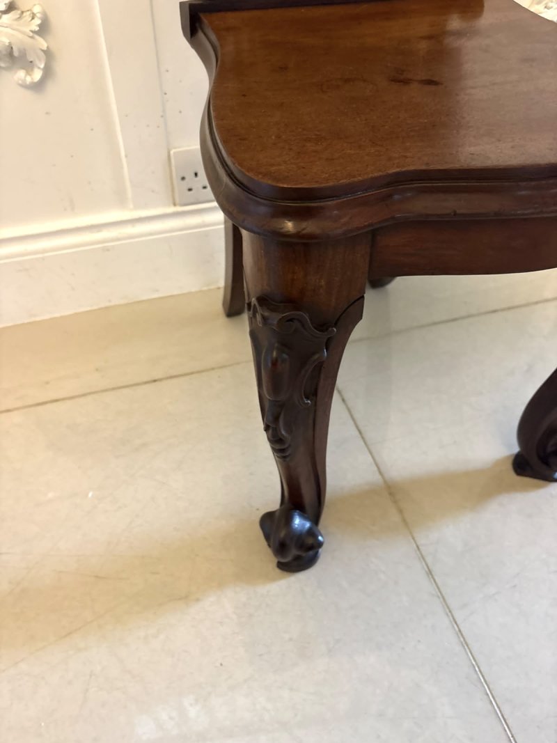 Antique Victorian Carved Mahogany Hall Chairs – Pair - Image 19