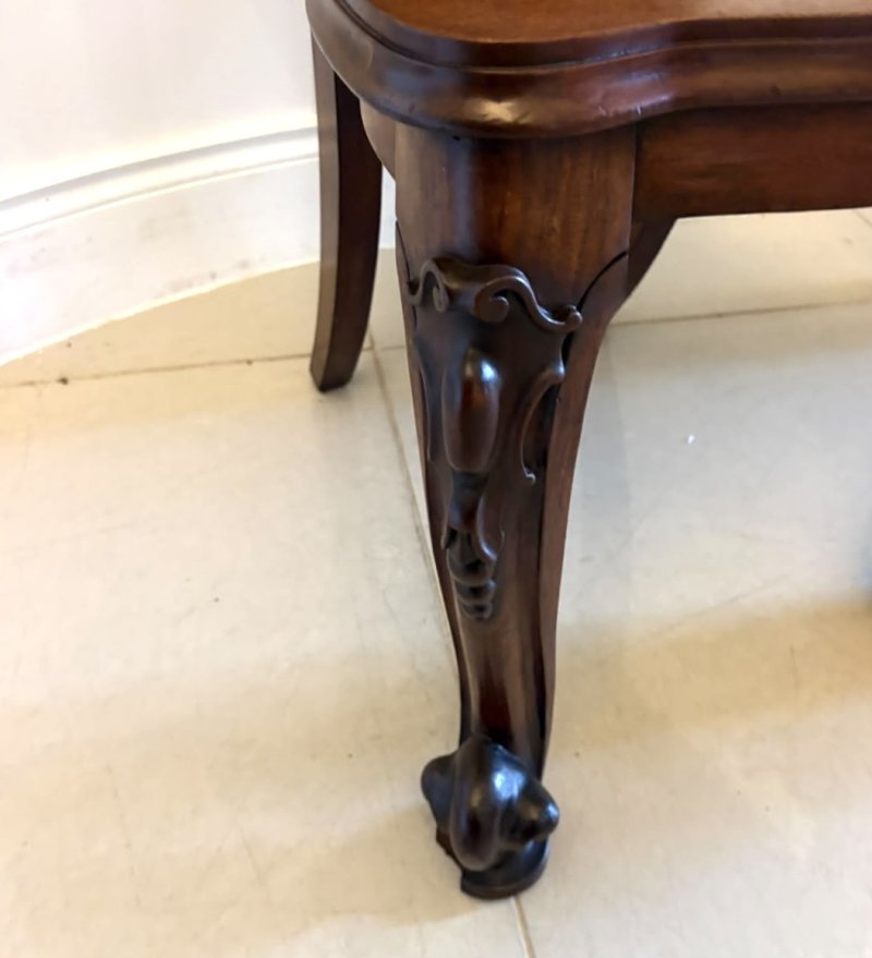 Antique Victorian Carved Mahogany Hall Chairs – Pair - Image 20