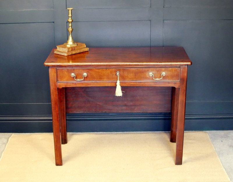 George III Mahogany Tea Fold Over Side Hall Console Table - Image 2