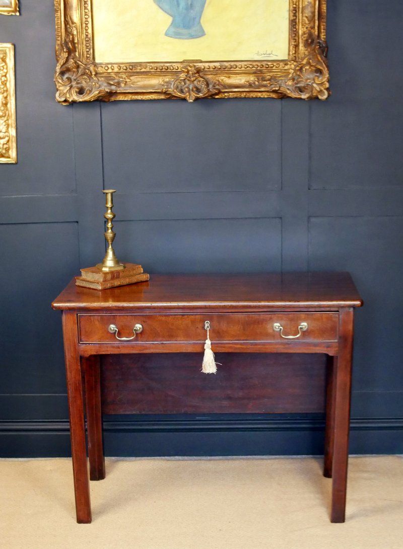 George III Mahogany Tea Fold Over Side Hall Console Table - Image 3