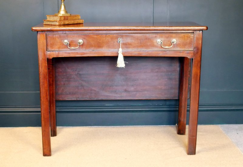 George III Mahogany Tea Fold Over Side Hall Console Table - Image 4