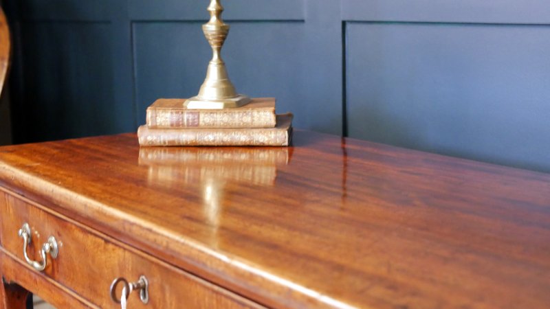 George III Mahogany Tea Fold Over Side Hall Console Table - Image 9