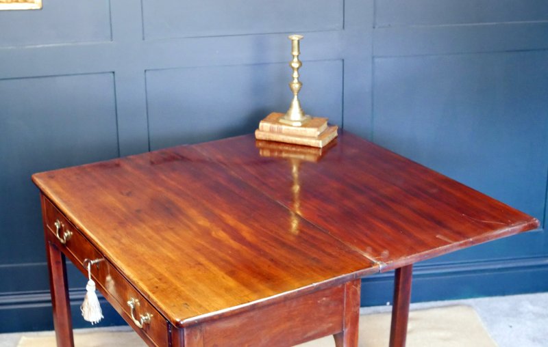 George III Mahogany Tea Fold Over Side Hall Console Table - Image 5