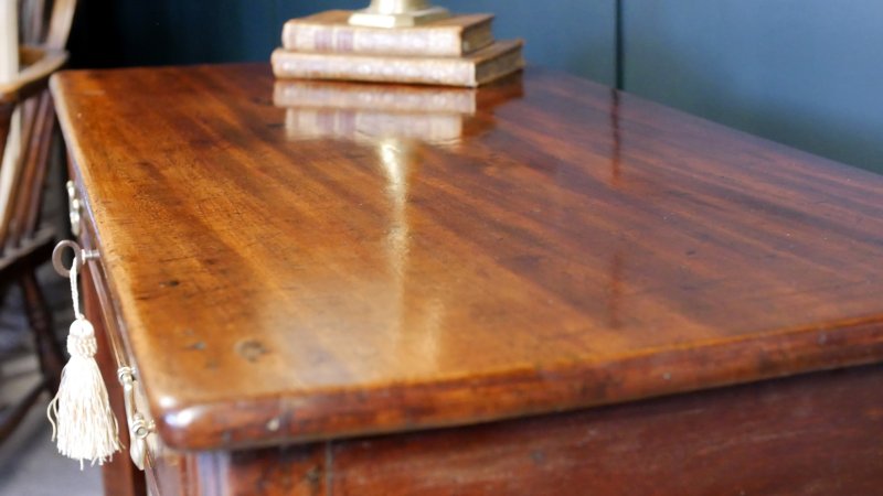 George III Mahogany Tea Fold Over Side Hall Console Table - Image 12