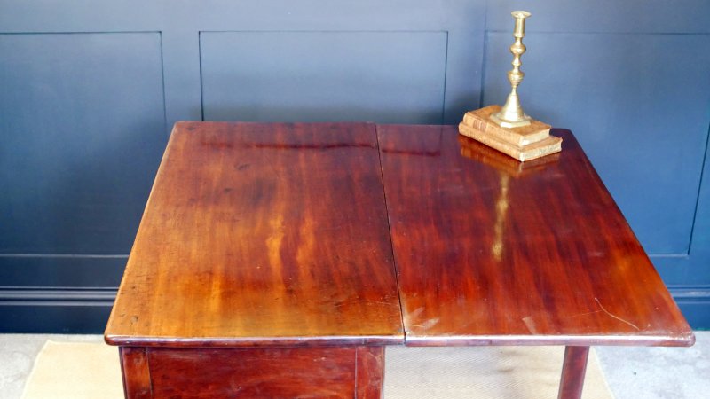 George III Mahogany Tea Fold Over Side Hall Console Table - Image 13