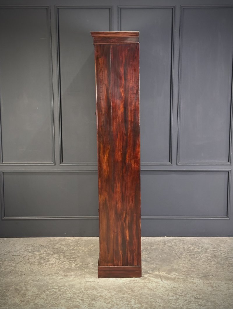 Tall Victorian Rosewood Glazed Bookcase - Image 2
