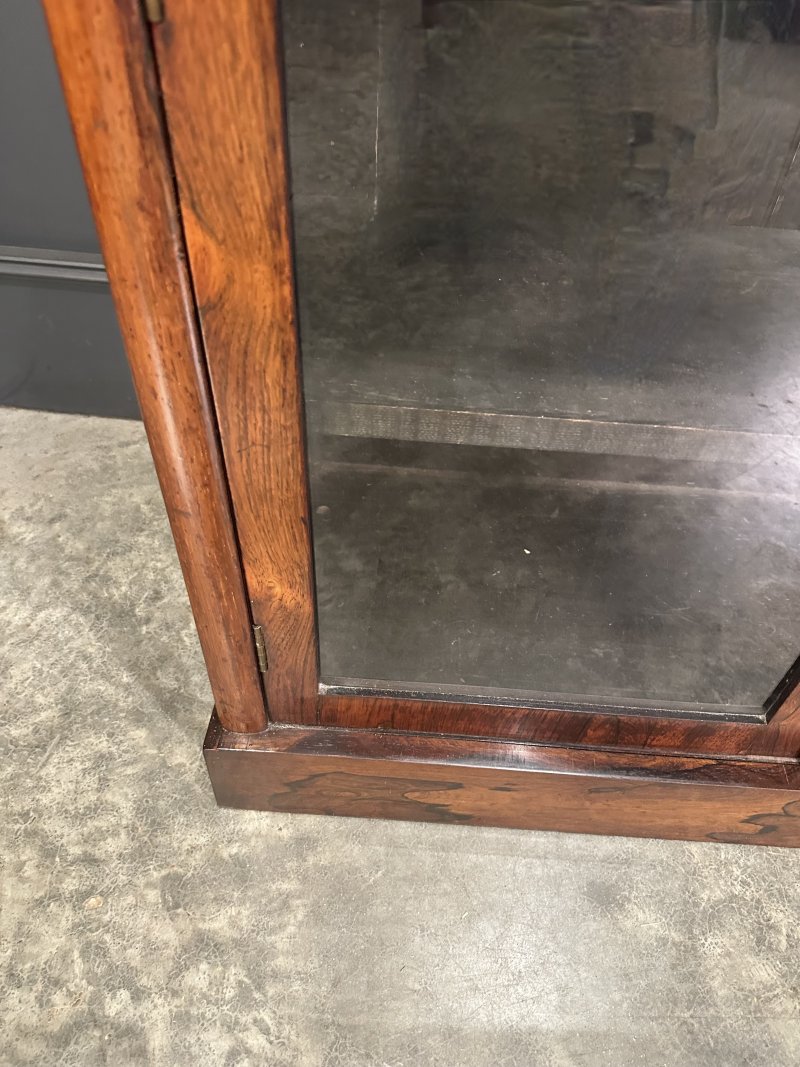 Tall Victorian Rosewood Glazed Bookcase - Image 7