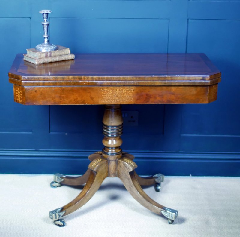 Fine Regency Period Mahogany Card Tea Side Hall Console Table - Image 2