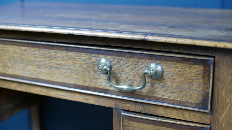 Georgian Oak Low Boy Side Hall Console Table - Image 8