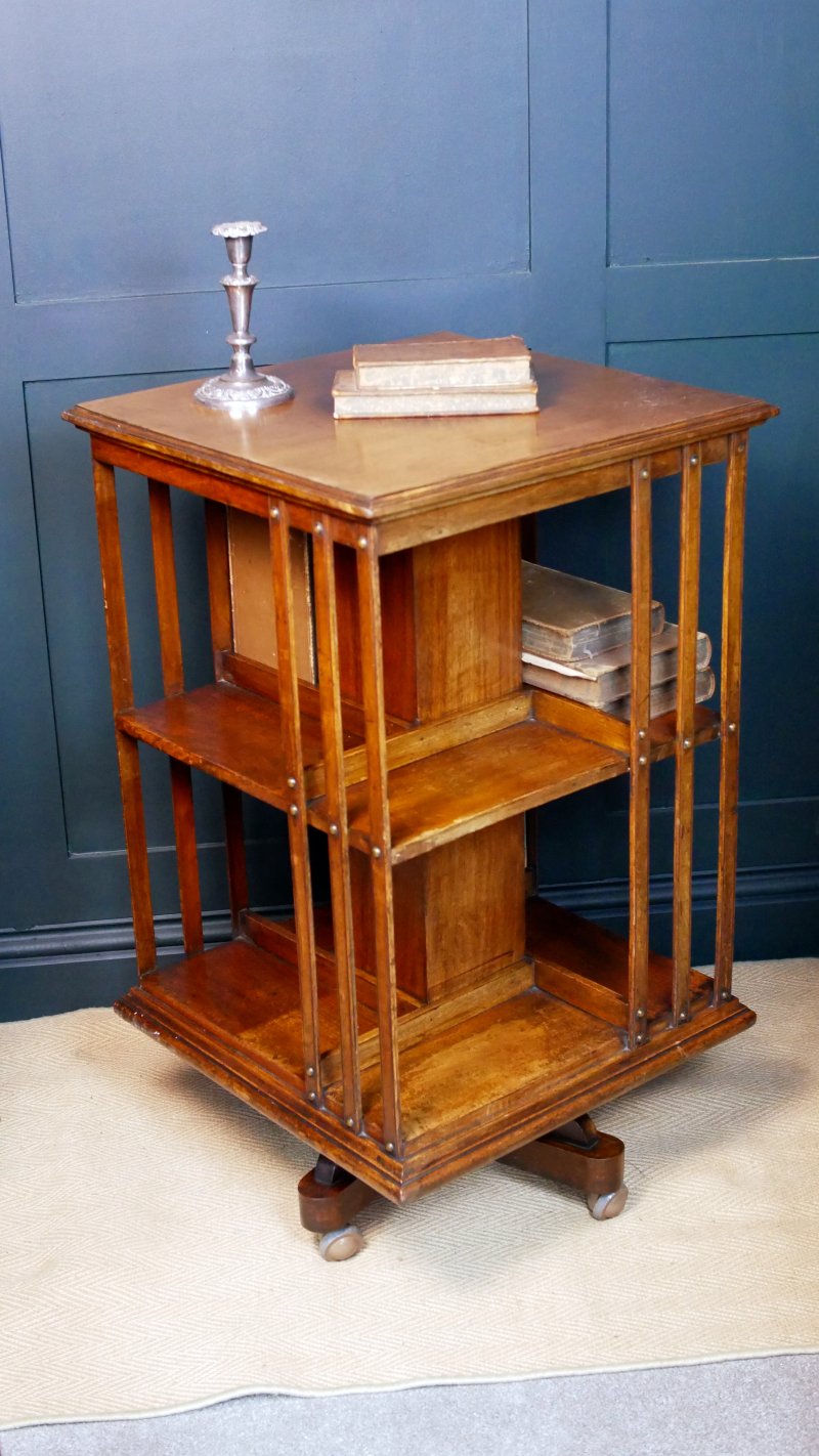 Victorian Revolving Bookcase Bookshelf - Image 6