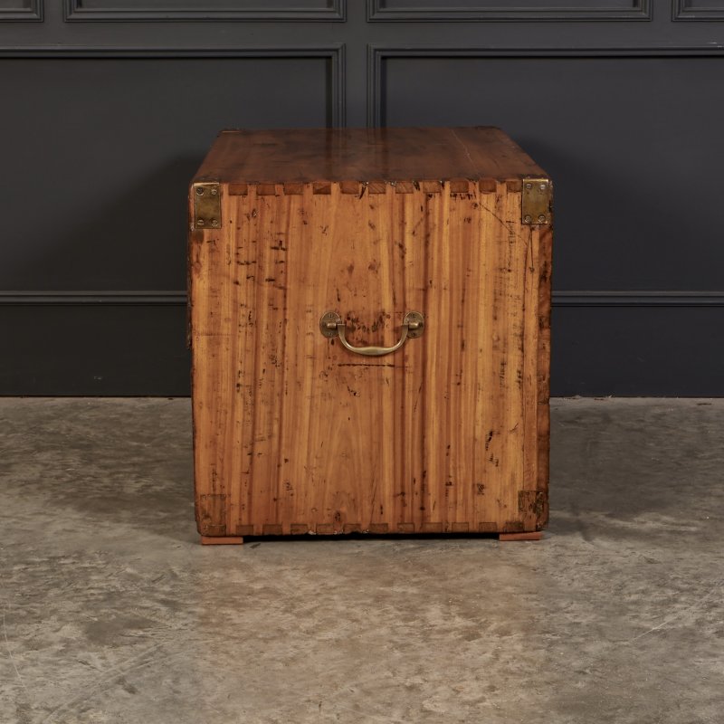 Low Camphor Wood Campaign Chest of Drawers - Image 9