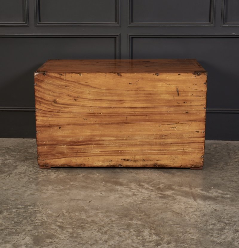 Low Camphor Wood Campaign Chest of Drawers - Image 4
