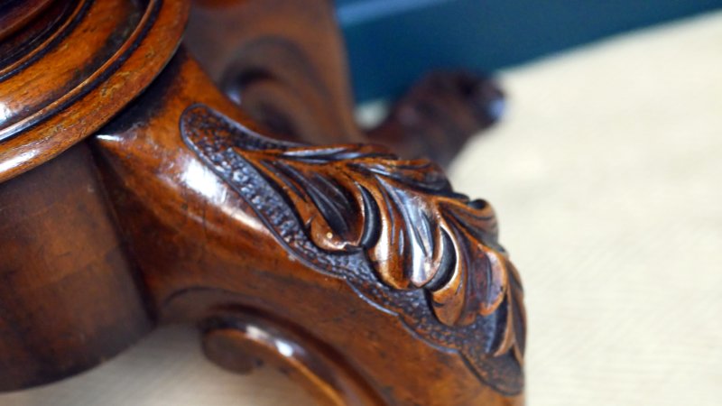 Victorian Serpentine Burr Walnut Console Hall Side Games Table - Image 7