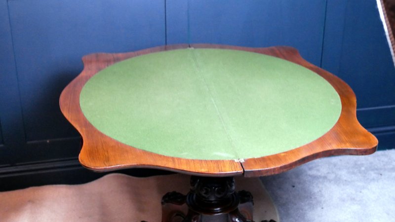 Victorian Serpentine Burr Walnut Console Hall Side Games Table - Image 13