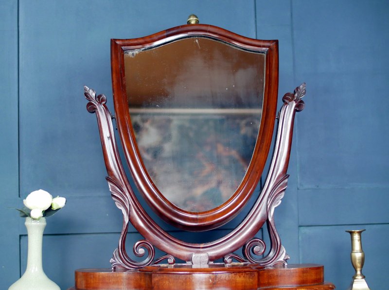Victorian Shield Back Table Toilet Dressing Table Mirror - Image 3