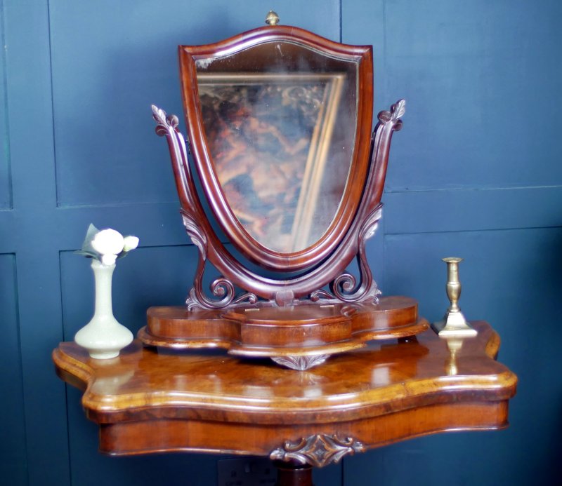 Victorian Shield Back Table Toilet Dressing Table Mirror - Image 12