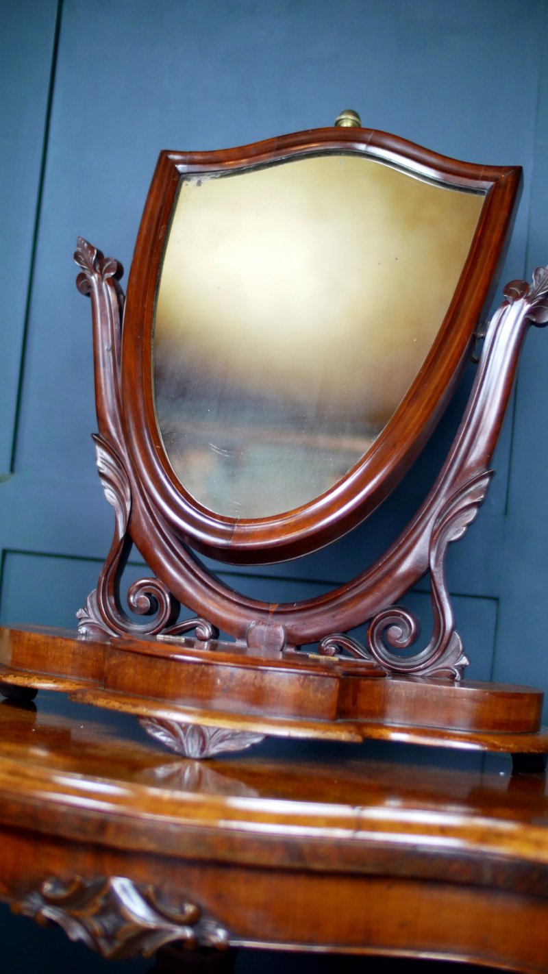 Victorian Shield Back Table Toilet Dressing Table Mirror - Image 19