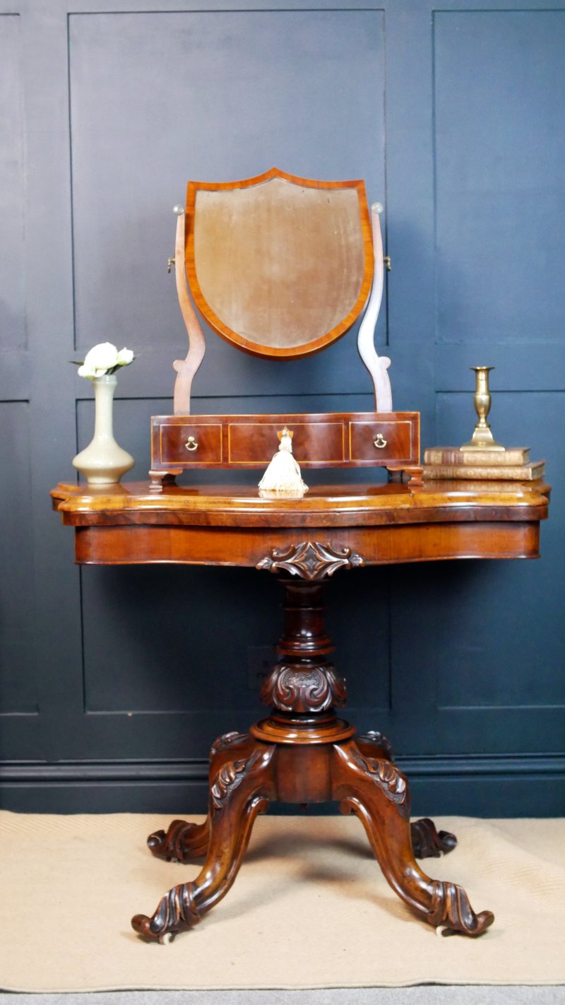 Georgian Mahogany Toilet Table  Dressing Mirror