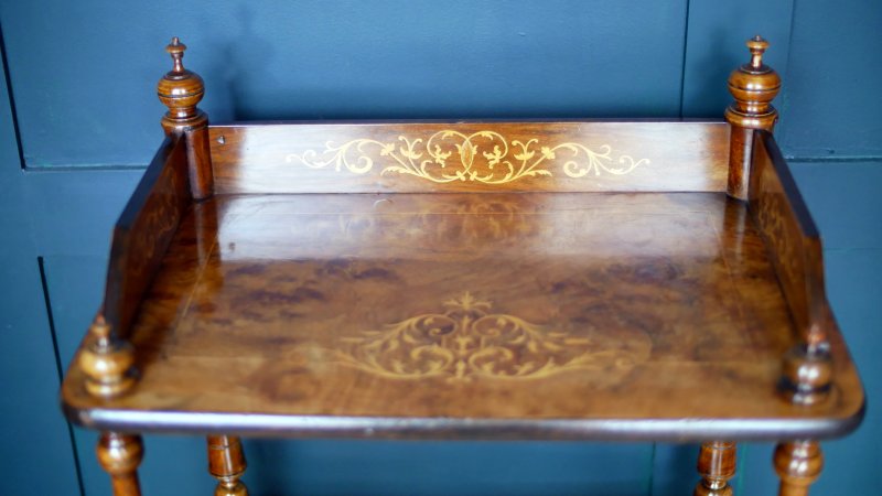 Victorian Display Shelves Walnut Whatnot - Image 5