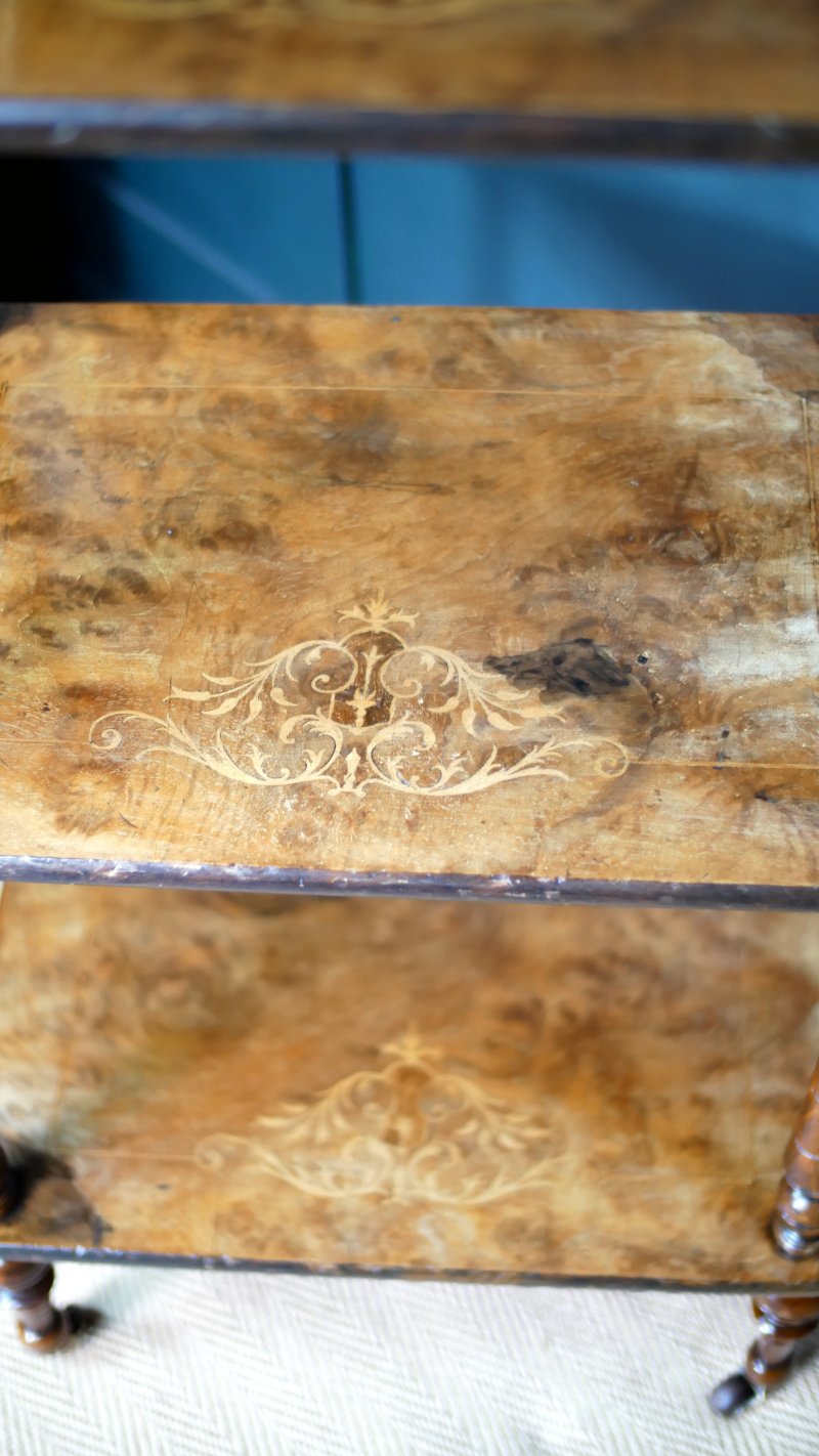 Victorian Display Shelves Walnut Whatnot - Image 12