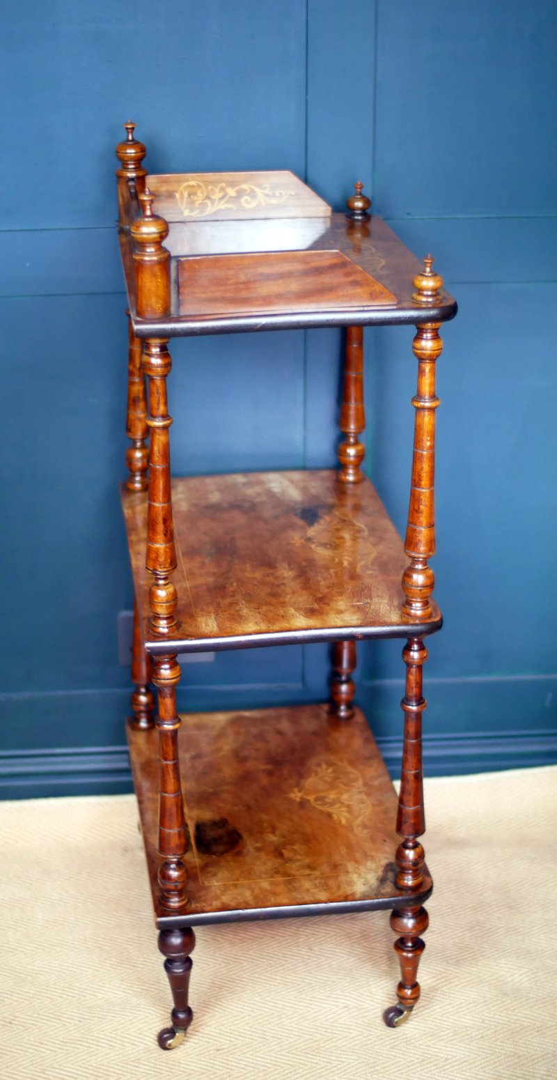 Victorian Display Shelves Walnut Whatnot - Image 8