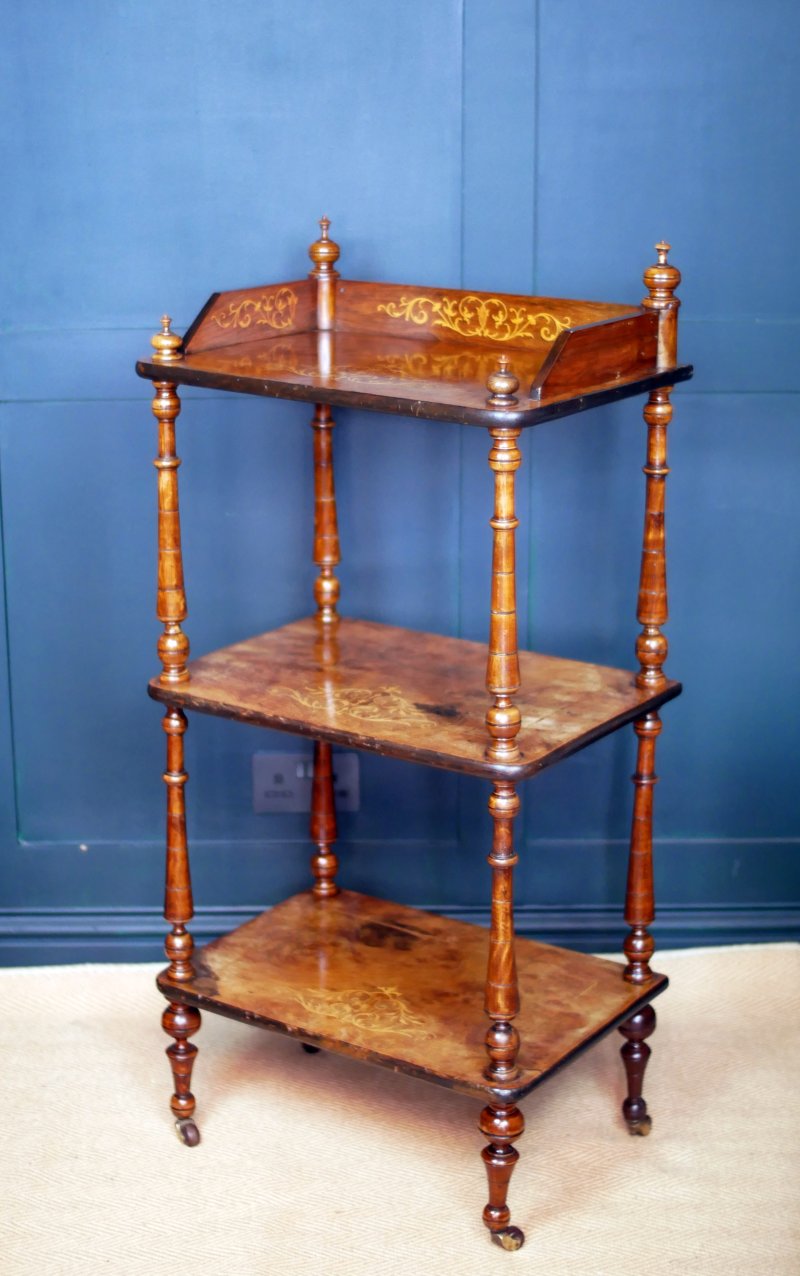 Victorian Display Shelves Walnut Whatnot - Image 10