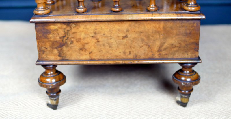 Victorian 19th Century Walnut Canterbury Magazine Rack - Image 8