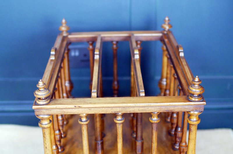 Victorian 19th Century Walnut Canterbury Magazine Rack - Image 15