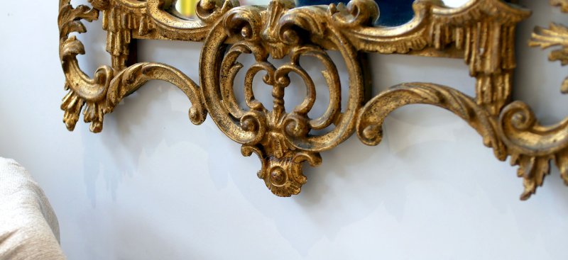 Fine Quality Vintge Chinese Chippendale Style Carved Mirror - Image 2