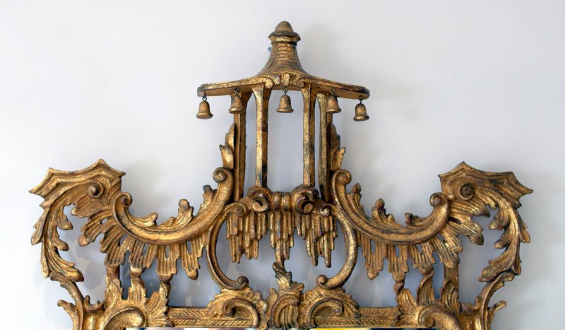 Fine Quality Vintge Chinese Chippendale Style Carved Mirror - Image 6