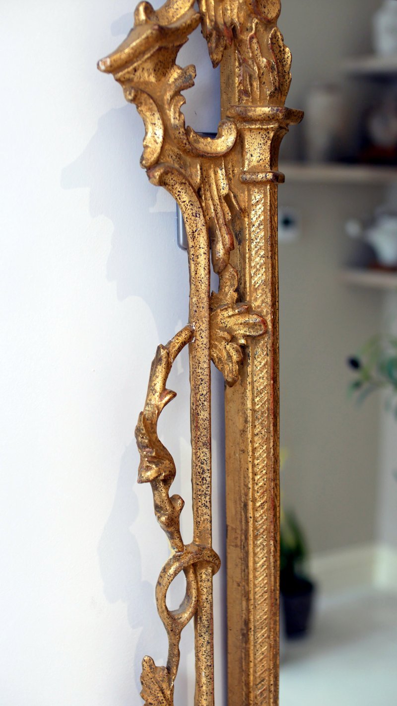 Fine Quality Vintge Chinese Chippendale Style Carved Mirror - Image 9