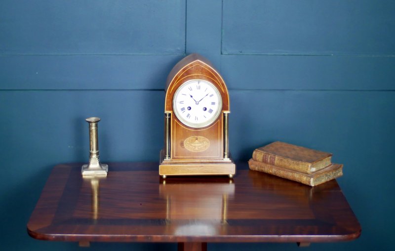 Edwardian Lancet Mantle Bracket Clock