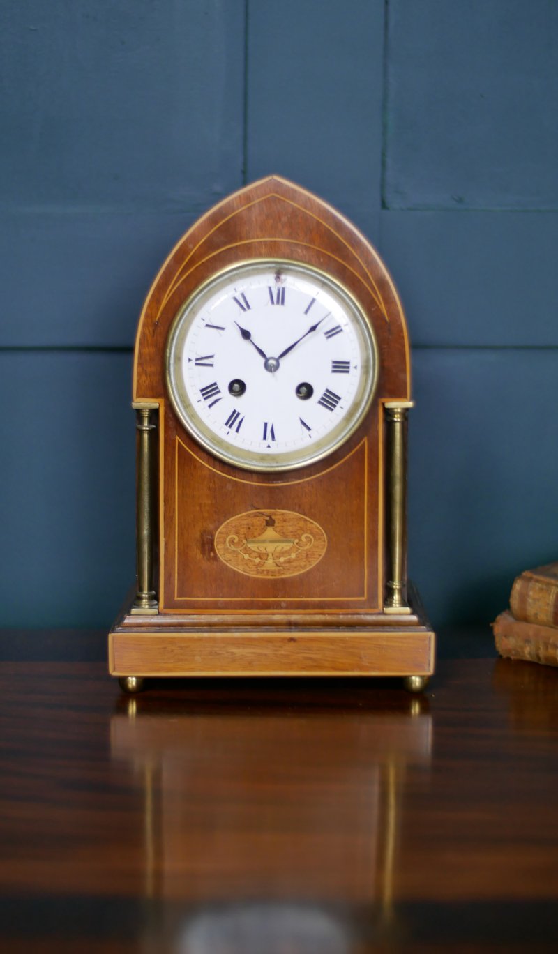 Edwardian Lancet Mantle Bracket Clock - Image 3