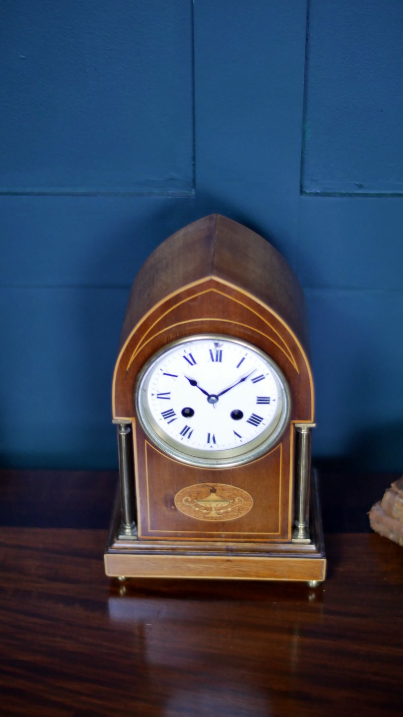 Edwardian Lancet Mantle Bracket Clock - Image 4
