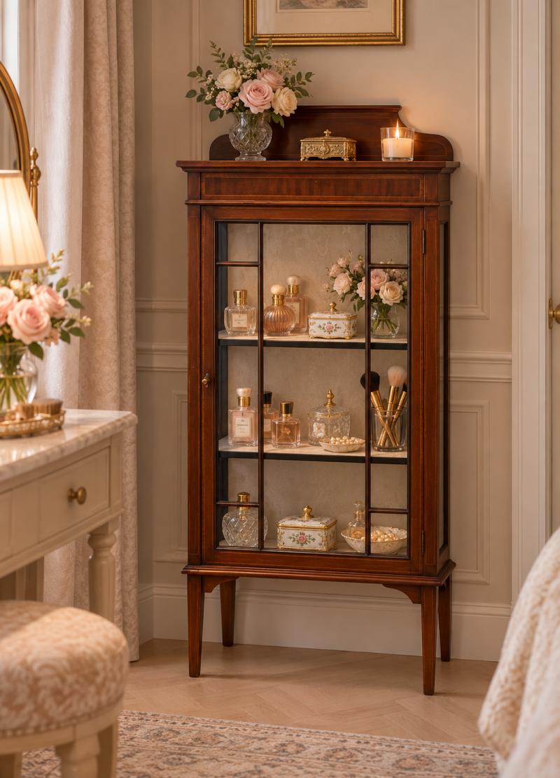 Antique Edwardian Mahogany Glazed Display Cabinet - Image 2