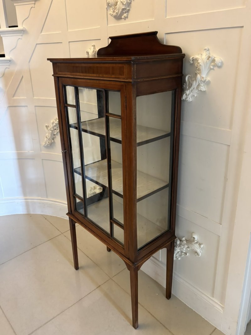 Antique Edwardian Mahogany Glazed Display Cabinet - Image 4