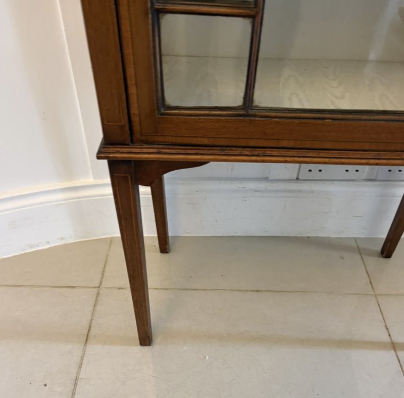 Antique Edwardian Mahogany Glazed Display Cabinet - Image 10