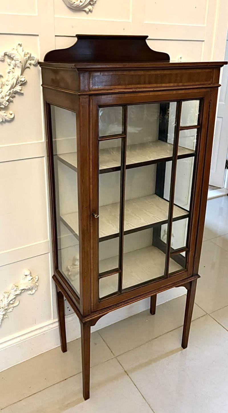 Antique Edwardian Mahogany Glazed Display Cabinet - Image 6